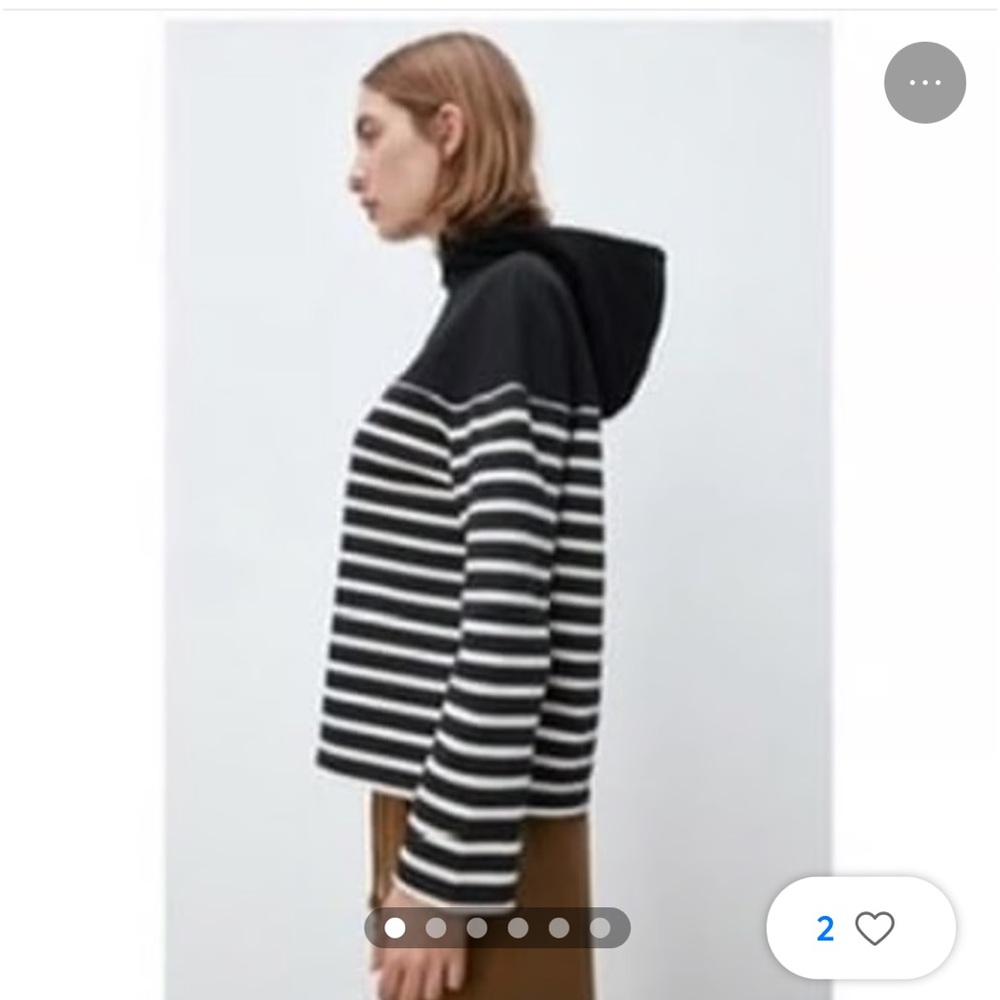 ZARA Half Zip Crop Hoodie M